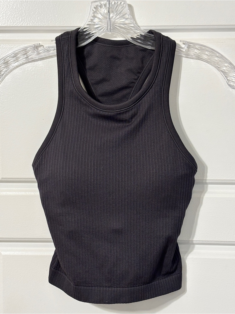 CRZ YOGA Seamless Ribbed High Neck Crop Tank Top